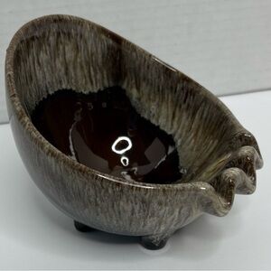 Evangeline Canada Brown Drip Glaze Ceramic Ashtray MCM